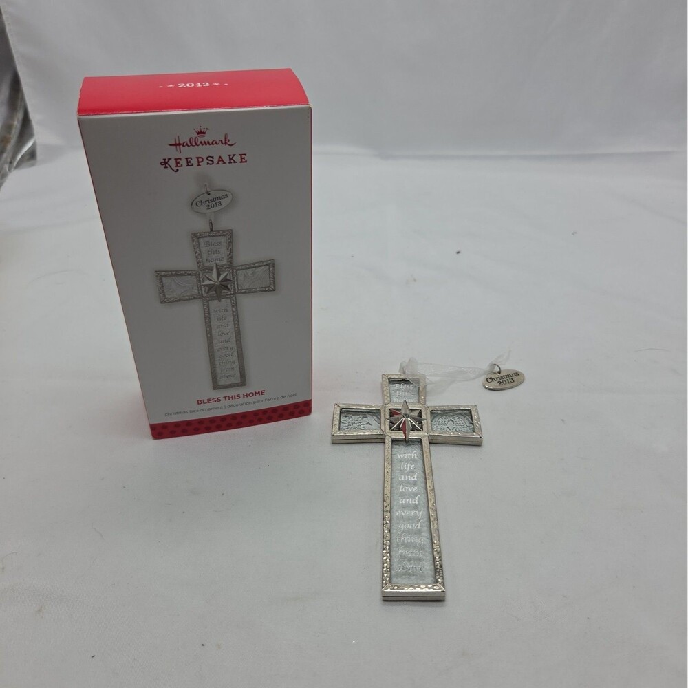 2013 Hallmark Bless This Home Christmas Ornament - Jesus - God - Cross